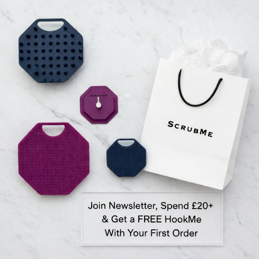 ScrubMe products arranged as a simple first-order setup with welcome-offer support.