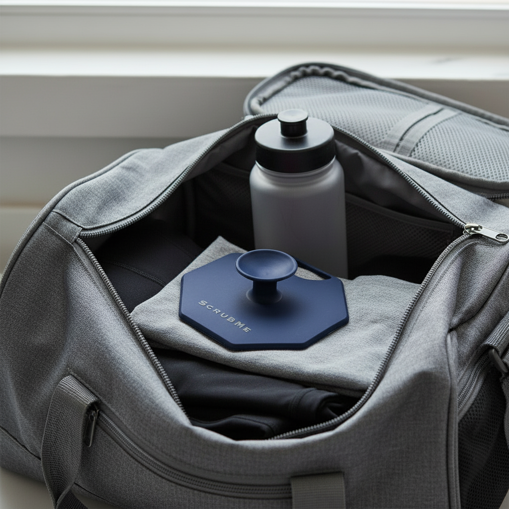 Breathtaking Blue ScrubMeBody in gym bag