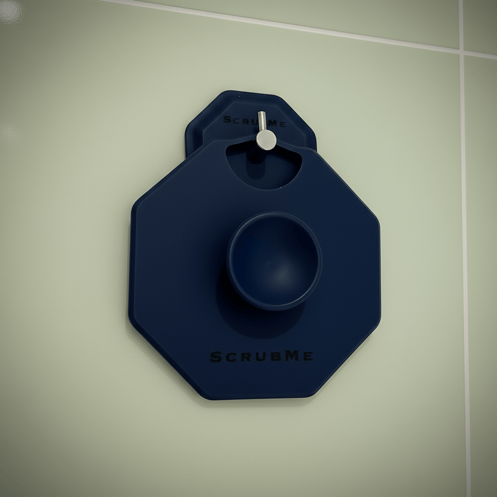 Breathtaking Blue ScrubMeBody on HookMe - sage green tile