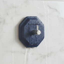 Breathtaking Blue HookMe on wet white marble tile
