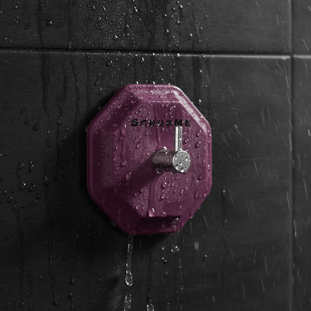 Passionate Purple HookMe on wet black matte tile