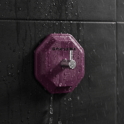 Passionate Purple HookMe on wet black matte tile