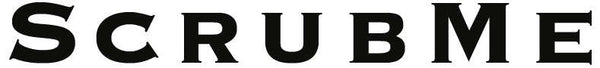 Large ScrubMe logo in black text representing the UK brand for silicone body, face and scalp scrubbers.