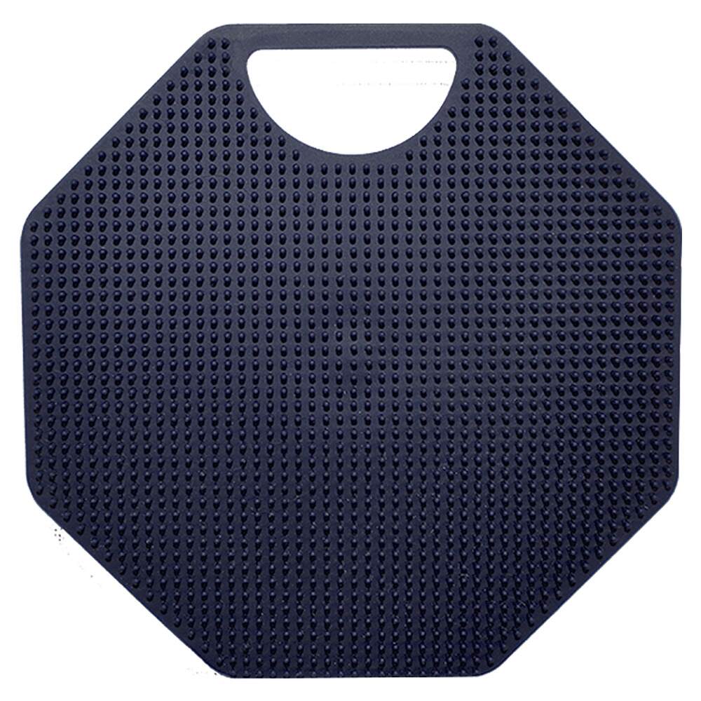 Back view of the ScrubMeBody Breathtaking Blue all body scrubber showing fine silicone cleansing bristles on a white background.