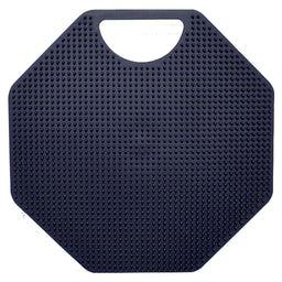 Back view of the ScrubMeBody Breathtaking Blue all body scrubber showing fine silicone cleansing bristles on a white background.