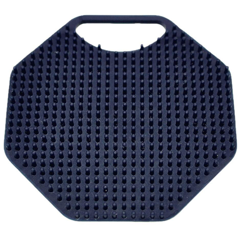 Close up of Breathtaking Blue ScrubMeFace silicone bristles highlighting exfoliating texture for gentle cleansing.