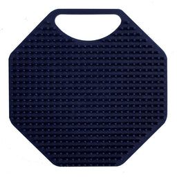 Front view of the ScrubMeFace Breathtaking Blue silicone face scrubber bristle side showing soft exfoliating texture.