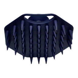 Underside close-up of the ScrubMeScalp Breathtaking Blue silicone scalp scrubber showing long massaging
bristles